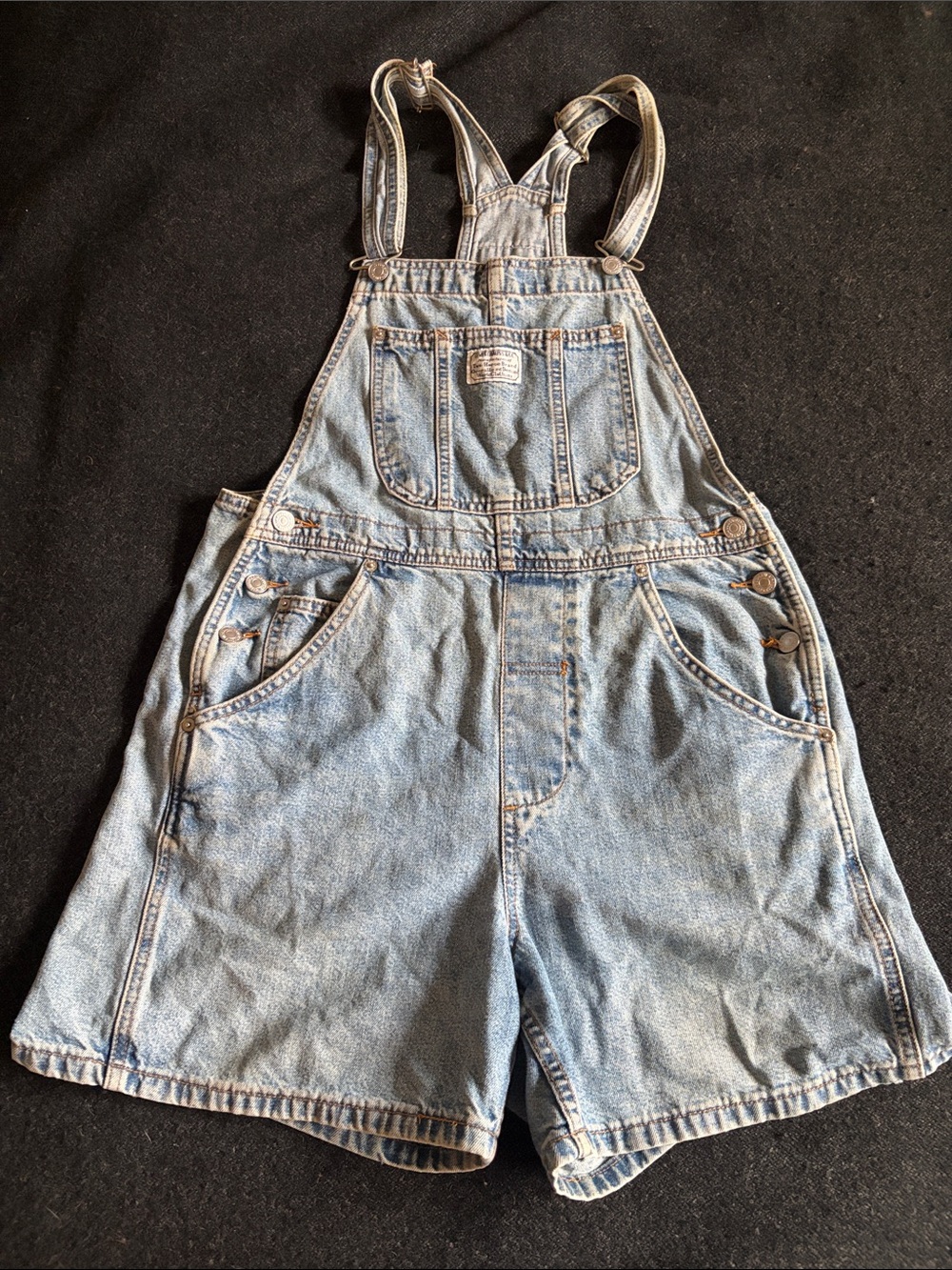 Levi's Light Blue Denim Short Overalls for Women